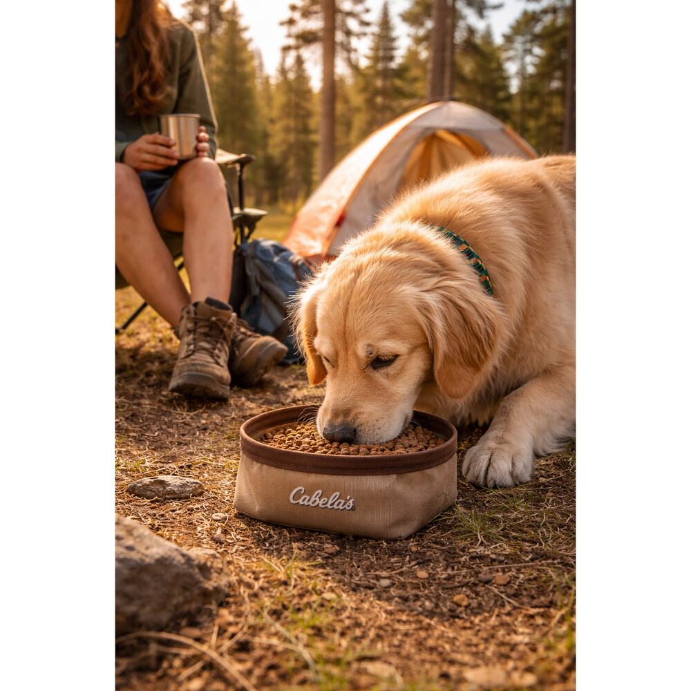 Cabela’s Portable Dog Food Bowl Collapsible Travel Camping Hiking Outdoors